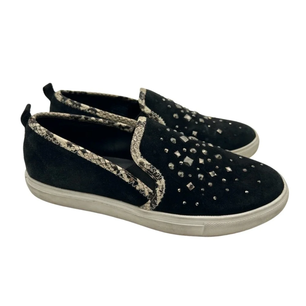 Donald Pliner Sanya-KS Sneakers Shoes Women's Size 6.5 Black Studs Suede Loafers